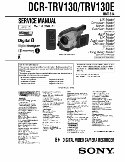 SONY TRV 130E Service Manual